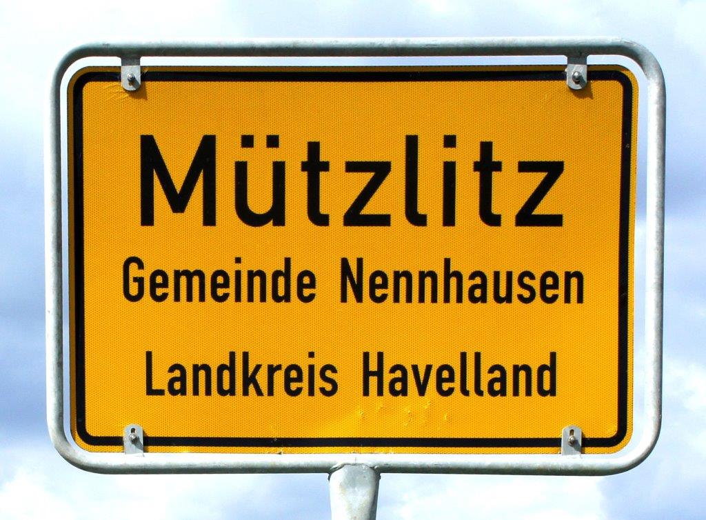 Ortseingangschild Mützlitz